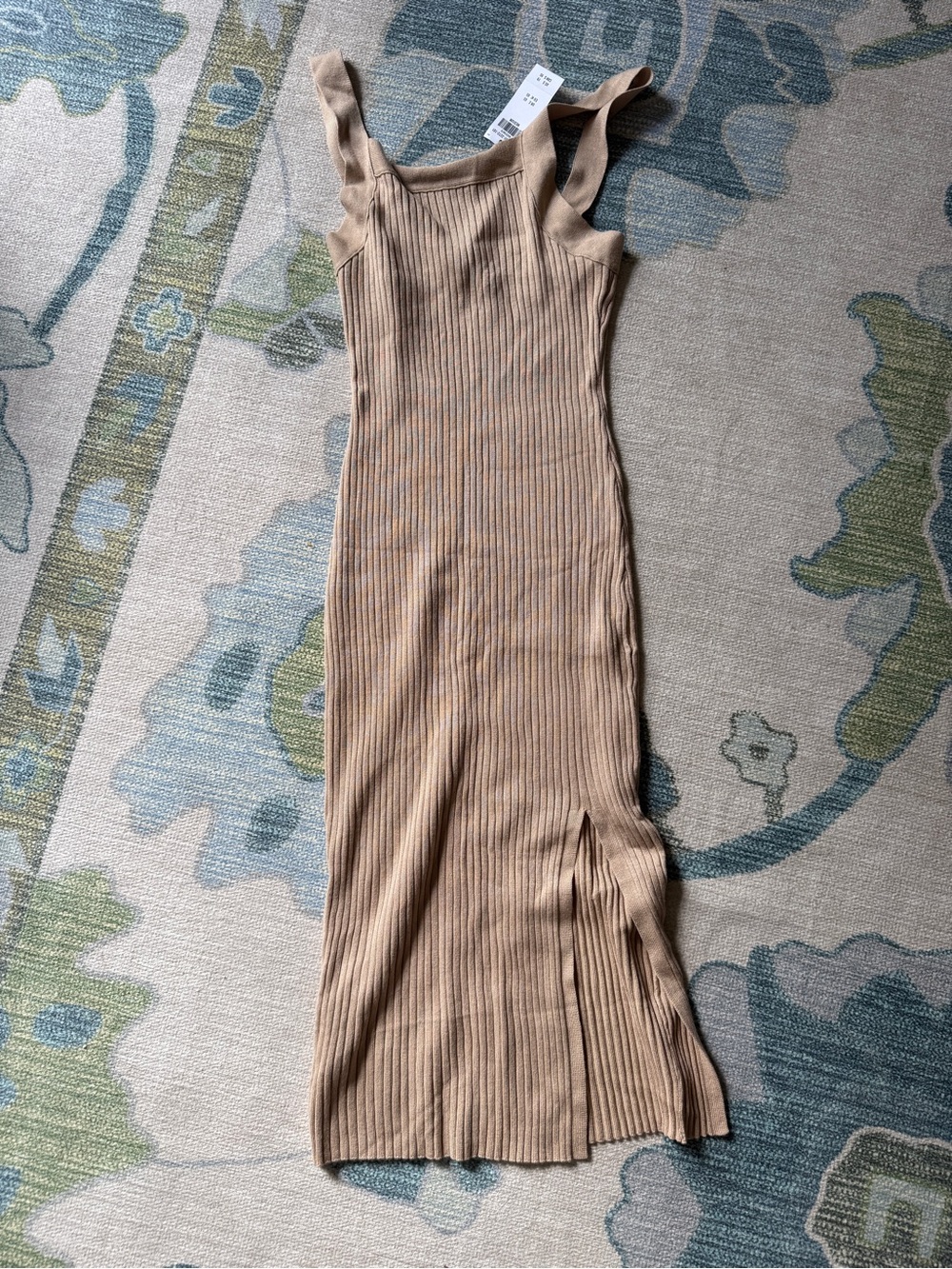 Abercrombie & Fitch Ribbed Tan Midi Dress NWT